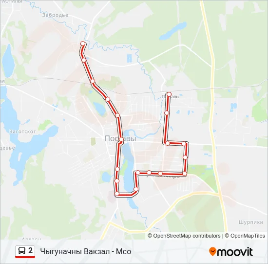 2 Bus Line Map