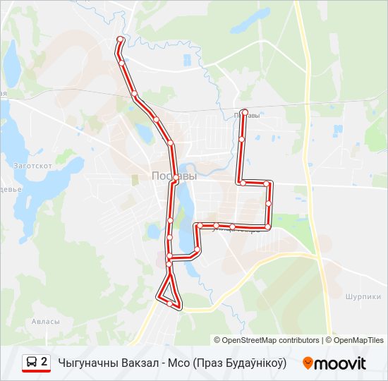 Автобус 2: карта маршрута