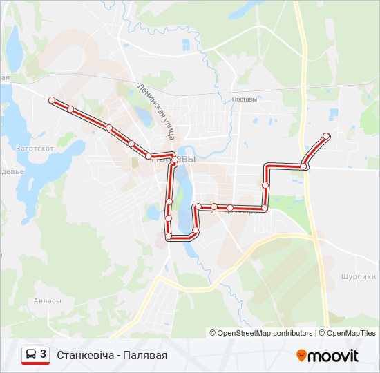 Автобус 3: карта маршрута