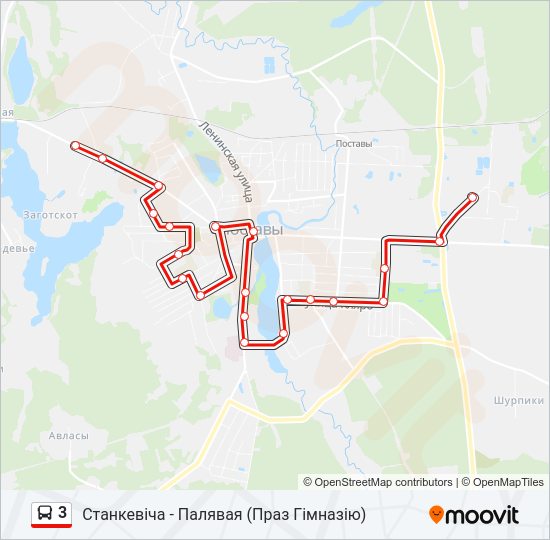 Автобус 3: карта маршрута