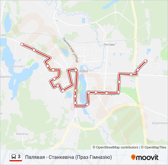 Автобус 3: карта маршрута