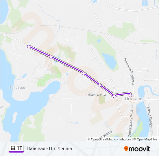 Автобус 1Т: карта маршрута