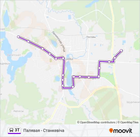 Автобус 3Т: карта маршрута