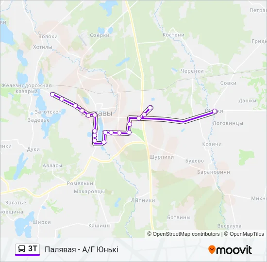 3Т Bus Line Map