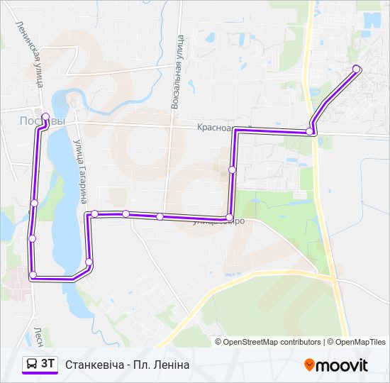 Автобус 3Т: карта маршрута