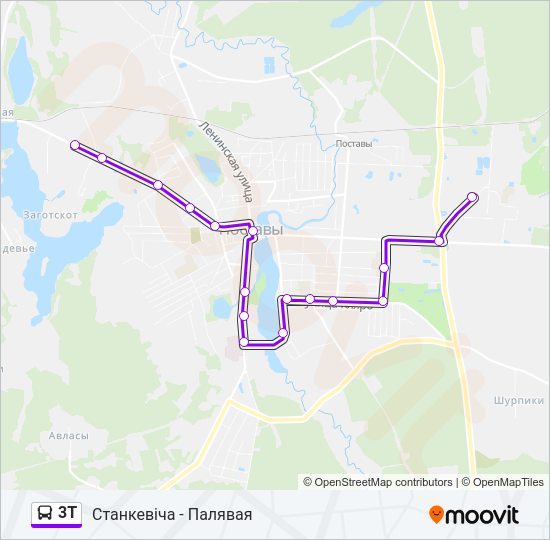 Автобус 3Т: карта маршрута