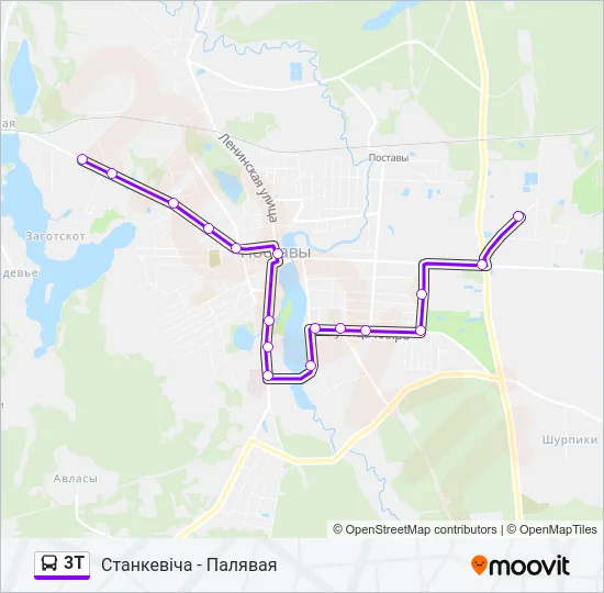 Автобус 3Т: карта маршрута