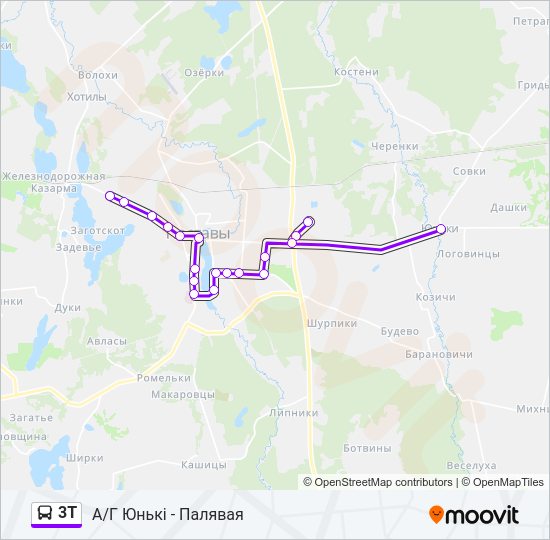 3Т Bus Line Map