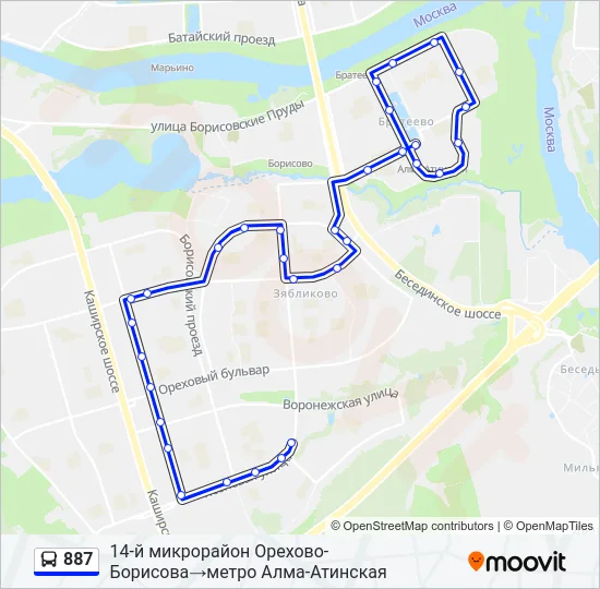 887 Bus Line Map