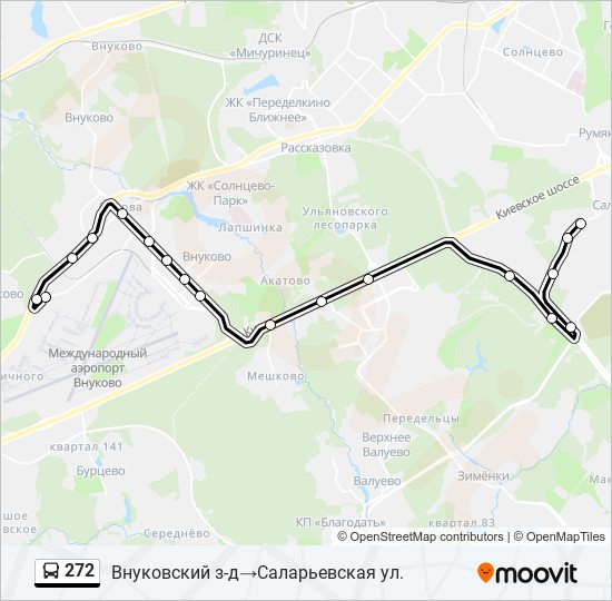 Автобус 272: карта маршрута