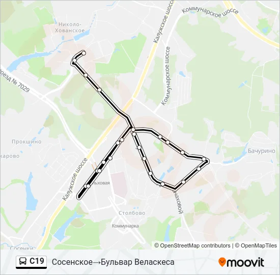 С19 Bus Line Map