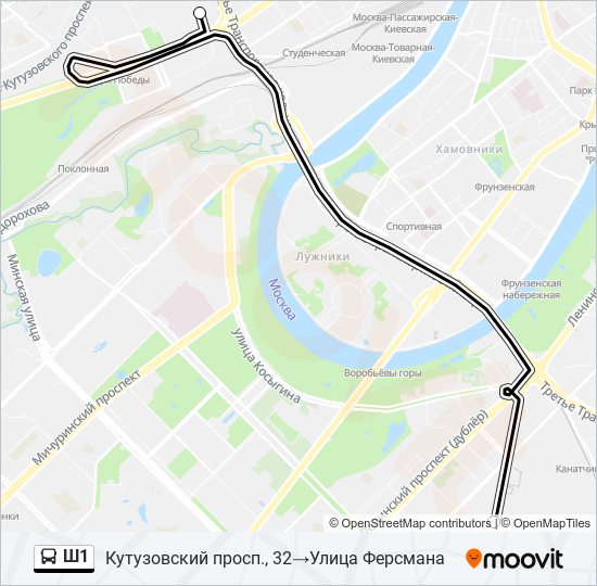 Ш1 bus Line Map