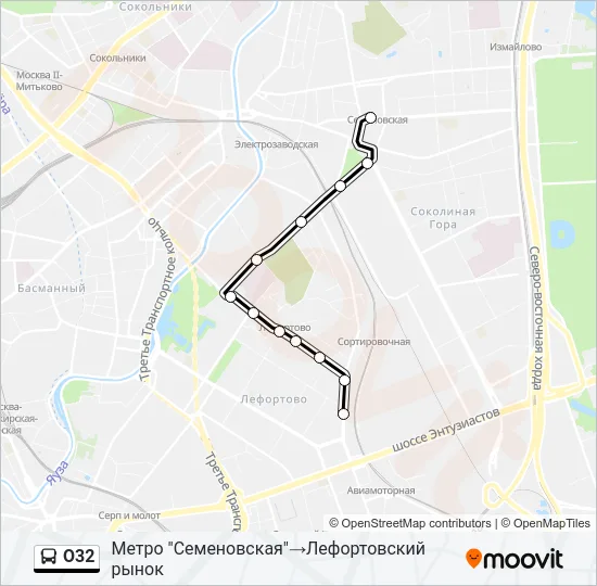 О32 Bus Line Map
