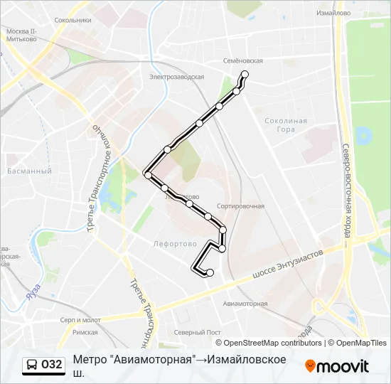 О32 Bus Line Map