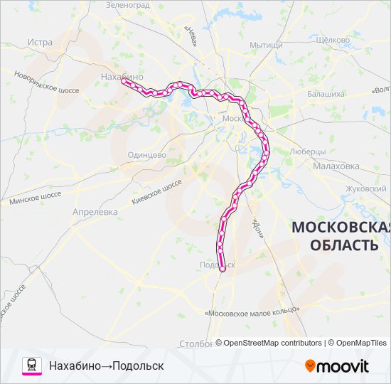 Подольск => Нахабино: расписание электричек (пригородных поездов) на год