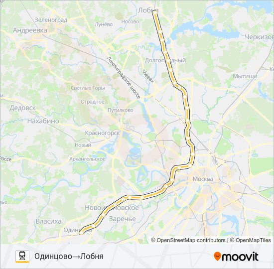 Поезд D1: карта маршрута