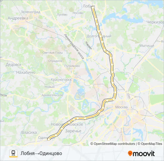 Поезд D1: карта маршрута