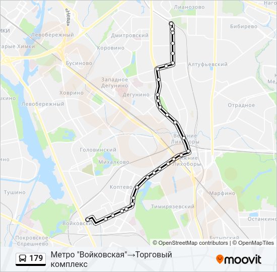 Автобус 179: карта маршрута
