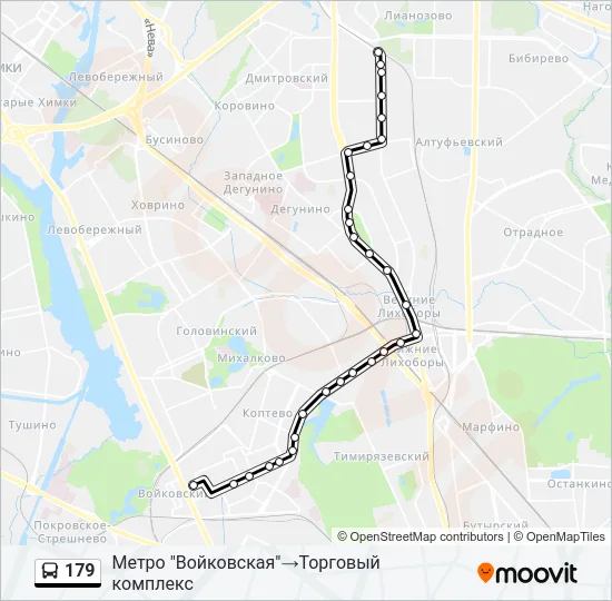 Автобус 179: карта маршрута