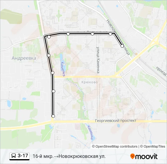 Автобус З-17: карта маршрута