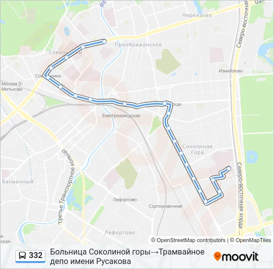 332 Bus Line Map