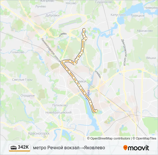 342К Shuttle Line Map