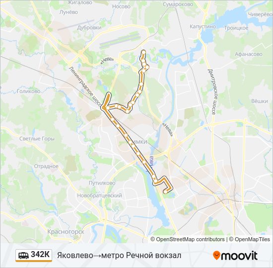 342К Shuttle Line Map