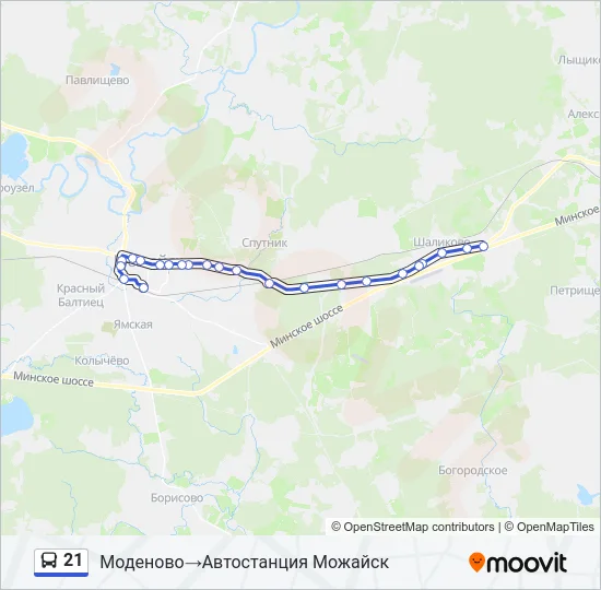 21 Bus Line Map