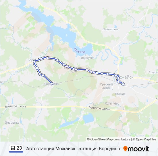 Автобус 23: карта маршрута