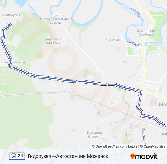 Автобус 24: карта маршрута