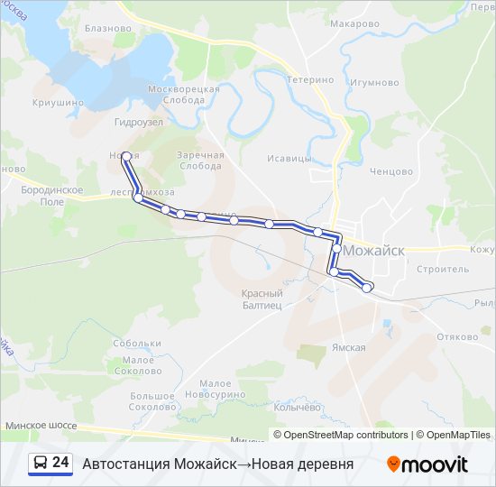 Автобус 24: карта маршрута