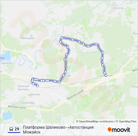 29 Bus Line Map