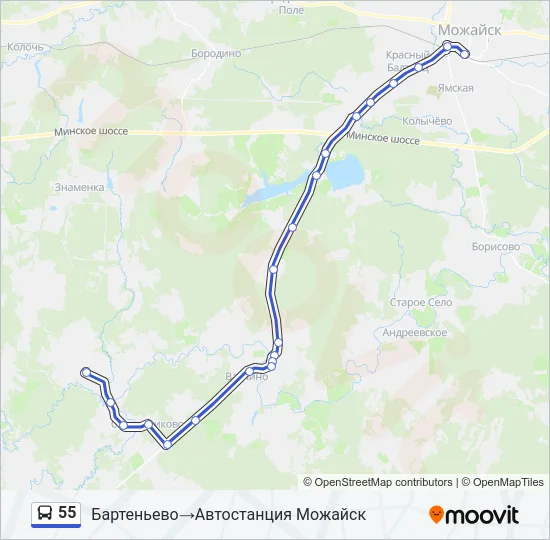 55 Bus Line Map