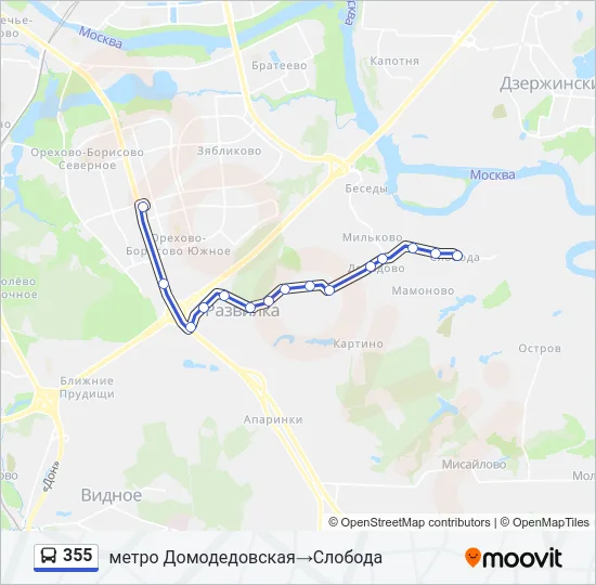 355 Bus Line Map
