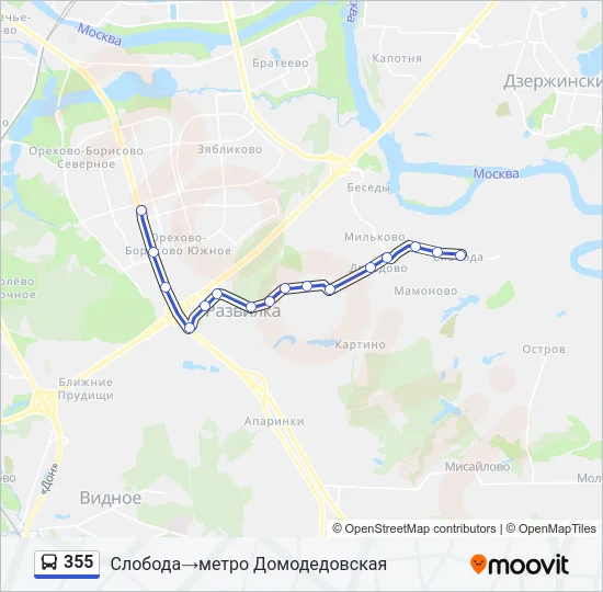355 Bus Line Map