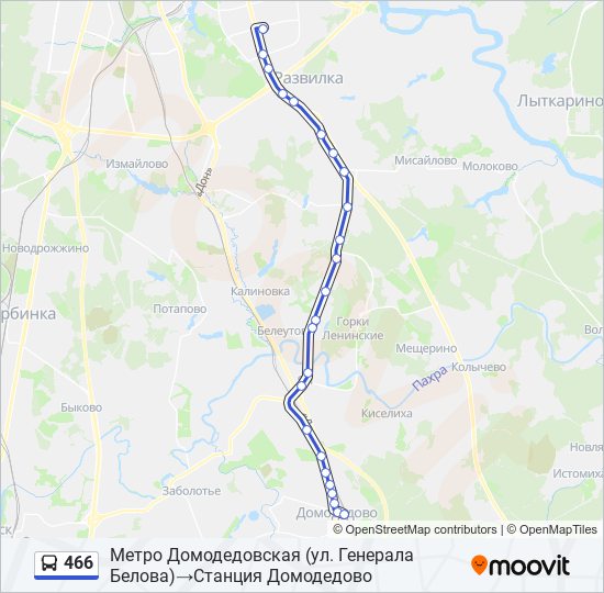 Расписание автобуса №466 г.Домодедово