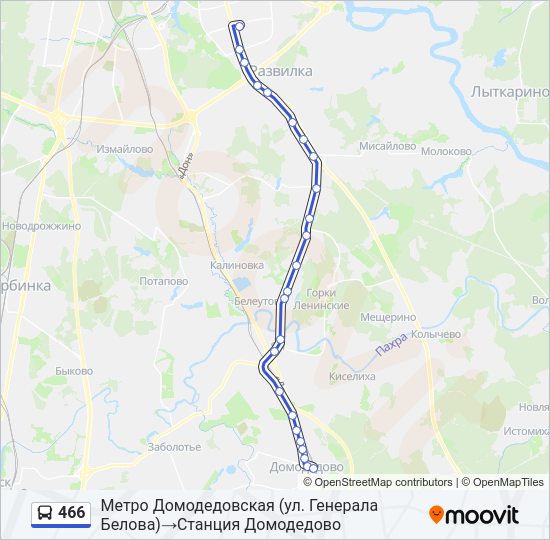 Автобус 466: карта маршрута
