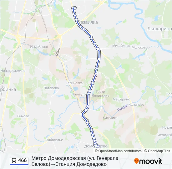Автобус 466: карта маршрута