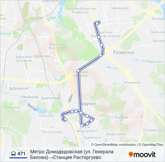Автобус 471: карта маршрута