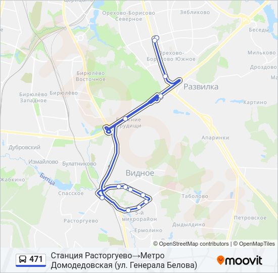 Автобус 471: карта маршрута