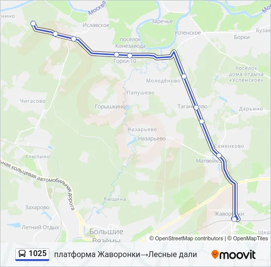 1025 Bus Line Map