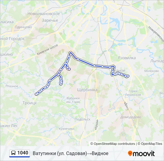 1040 Bus Line Map