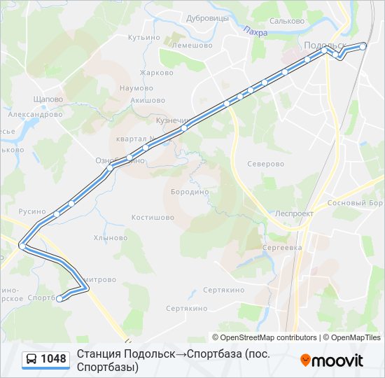 Автобус 1048: карта маршрута