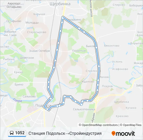 Автобус 1052: карта маршрута