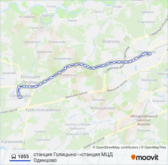 1055 Bus Line Map