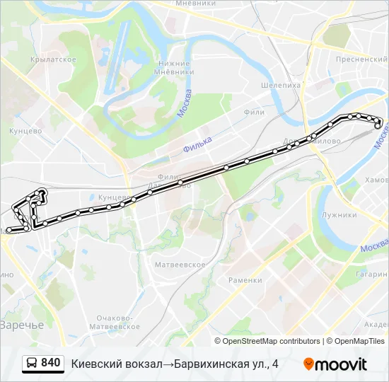 840 Bus Line Map
