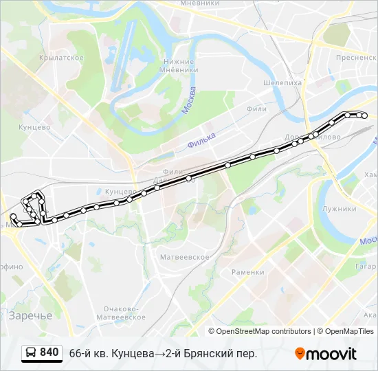 840 Bus Line Map
