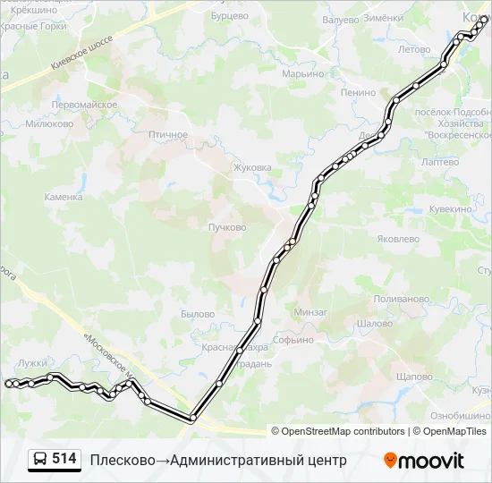 Автобус 514: карта маршрута