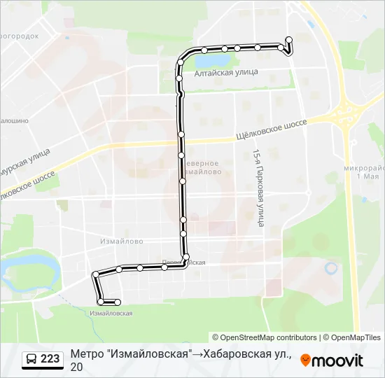 223 Bus Line Map