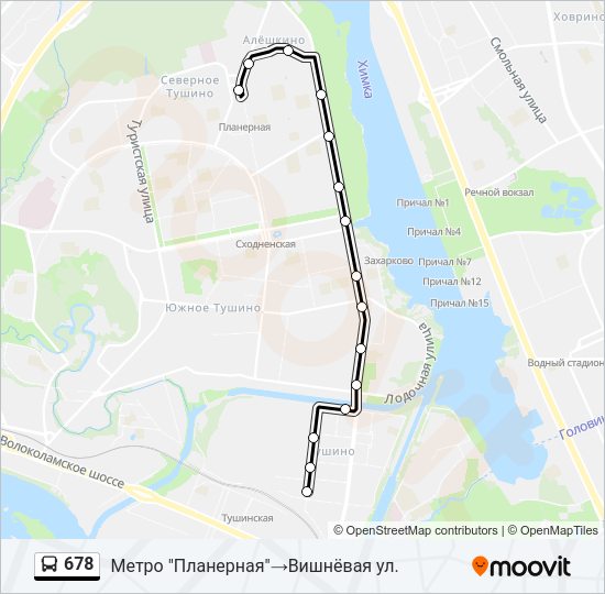 Автобус 678: карта маршрута